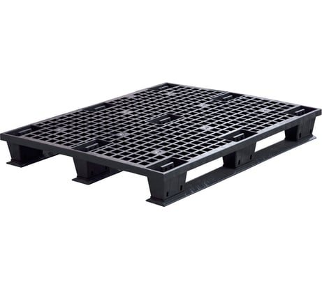 Паллет Тара.ру 1200x1000x150 мм, перфорированный, на полозьях, цв. чёрный 25397