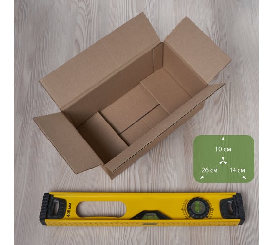 Картонная коробка PACK INNOVATION Гофрокороб 26x14x10 см, объем 3.6 л, 10 шт IP0GK00261410-10