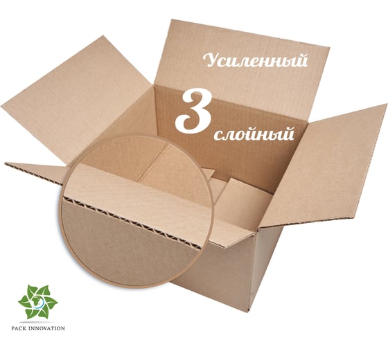 Картонная коробка PACK INNOVATION Гофрокороб 25x22x15.5 см, объем 8.5 л, 100 шт IP0GK00252215.5-100