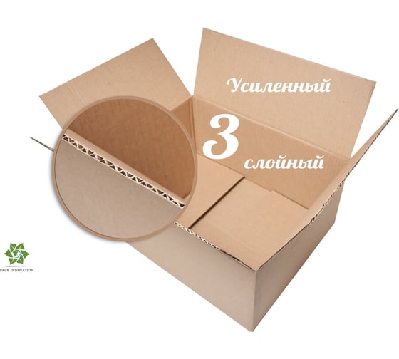 Картонная коробка PACK INNOVATION Гофрокороб 37.5x30x17 см, объем 19.1 л, 10 шт IP0GK00353017.1-10