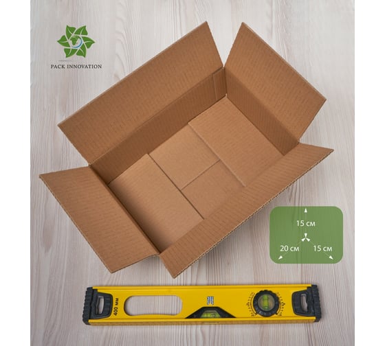 Картонная коробка PACK INNOVATION Гофрокороб 20x15x15 см, объем 4.5 л, 25 шт IP0GK00201515-25