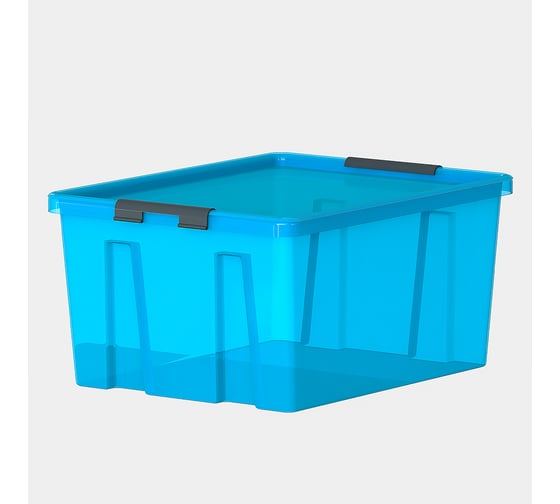 Контейнер с крышкой HONEYCOMB 36 л, серия HOME, прозрачно-голубой M-H36-00.06new