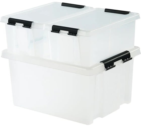 Контейнер с крышкой HONEYCOMB 36 л, серия HOME, прозрачный M-H36-00.07new