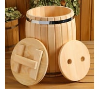 Бочка СИМАЛЕНД кедровая, 20 л, с гнётом и крышкой 3607393