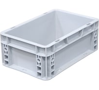 Ящик Sembol Plastik п/п, 300x200x120 мм, сплошной, гладкое дно, цв. серый 24286