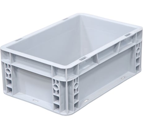 Ящик Sembol Plastik п/п, 300x200x120 мм, сплошной, гладкое дно, цв. серый 24286