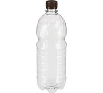 Бутылка ООО Комус проз., с крышкой, 1 л, ПЭТ, d-28 мм, BPF, узкое горло, уп. 100 шт. 1594028