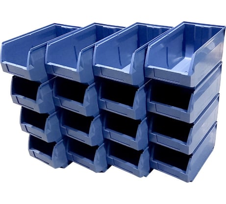 Ящик Тара.ру п/п, 400x230x200 мм, Napoli, комплект из 16 шт., цв. синий 27248