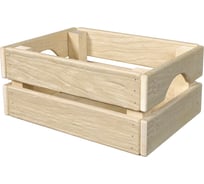 Деревянный ящик EcoHome бежевый, размеры 31x23x15 см мал