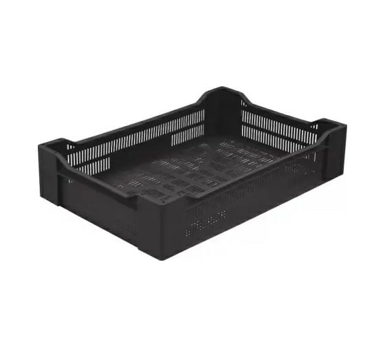 Пластиковый перфорированный ящик Дигрус 600x400x135 мм, черный Я-60.40.13-ПЧ/Д