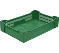 Пластиковый перфорированный ящик Дигрус 600x400x135 мм, зеленый Я-60.40.13-ПЗ/Д