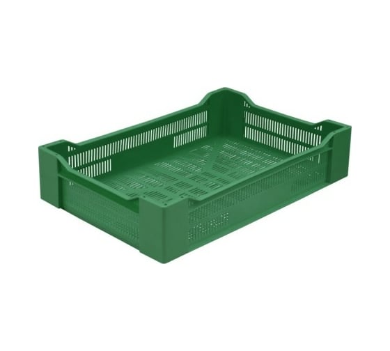 Пластиковый перфорированный ящик Дигрус 600x400x135 мм, зеленый Я-60.40.13-ПЗ/Д 1