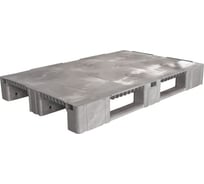 Сплошной паллет Дигрус 1200x800x150, на 3-х полозьях, серый П-120.80.15-Сп3Сер/Д