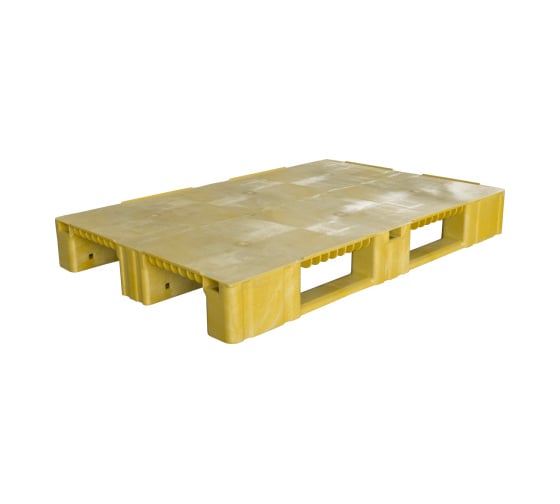 Сплошной паллет Дигрус 1200x800x150, на 3-х полозьях, желтый П-120.80.15-Сп3Ж/Д
