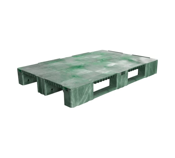 Сплошной паллет Дигрус 1200x800x150, на 3-х полозьях, зеленый П-120.80.15-Сп3З/Д