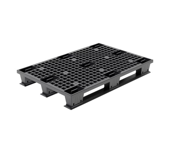 Перфорированный паллет Дигрус 1200x800x160, на полозьях, чёрный П-120.80.16-ПпЧ/Д 1