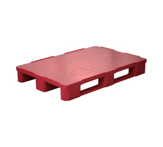 Сплошной паллет Дигрус 1200x800x160, гигиенический, на 3-х полозьях, красный П-120.80.16-Сг3пК/Д 1
