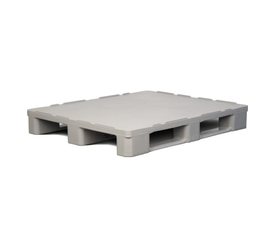 Сплошной паллет Дигрус 1200x1000x160, на 3-х полозьях, гигиенический, серый П-120.100.16-Сг3пС/Д