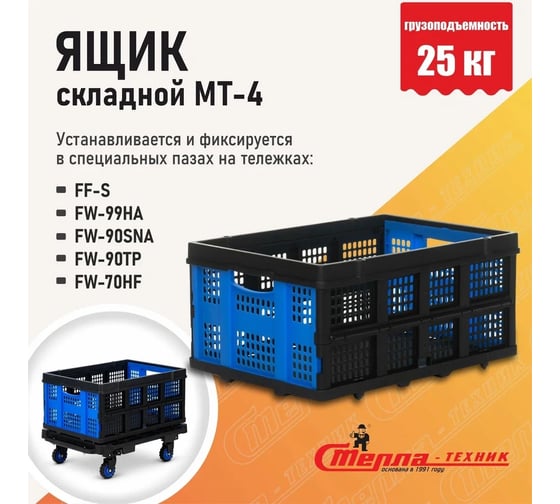 Складной ящик для тележек FF-S, FW-90SNA, FW-90HA СТЕЛЛА-ТЕХНИК грузоподъемность 25 кг МТ4