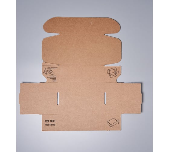 Самосборная картонная коробка PACK INNOVATION 16x11x6 см, 1 л, 200 шт. IP0GKSS161106-200