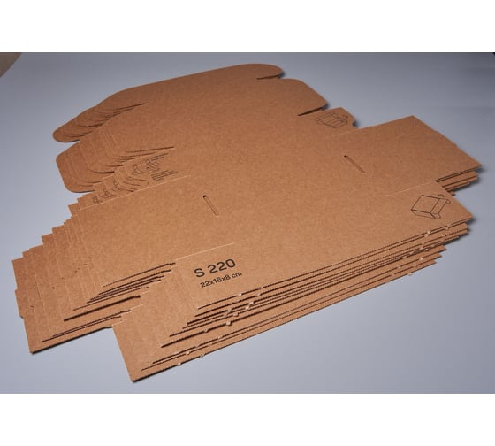 Самосборная картонная коробка PACK INNOVATION 22x16x8 см, 2.8 л, 10 шт. IP0GKSS221608-10