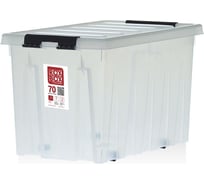 Ящик с крышкой на роликах Rox Box 70 л, прозрачный 070-00.07
