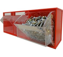 Откидной короб СТЕЛЛА-ТЕХНИК красный/прозрачный, 3 ячейки FOX-105