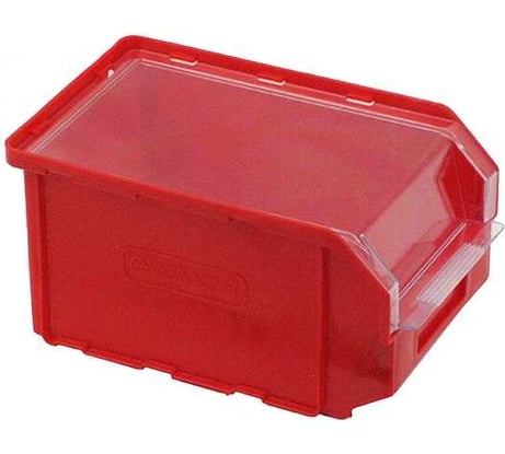 Пластиковый ящик с прозрачной крышкой СТАРКИТ 1 л, красный CК1-R