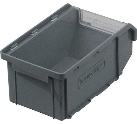 Пластиковый ящик с прозрачной крышкой СТАРКИТ 1 л, серый CК1-GR