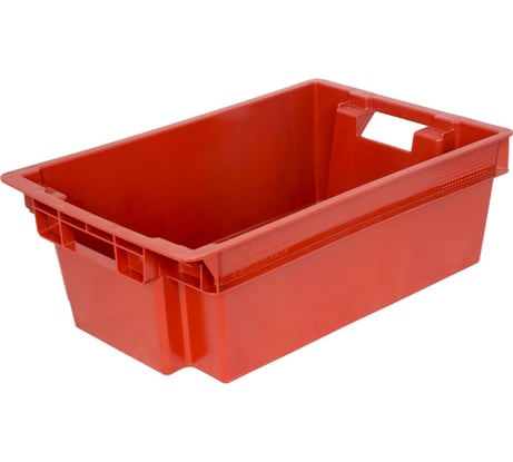 Ящик Тара.ру п/э, 600x400x200 мм, 1,7 кг, сплошной, цв. красный 28434