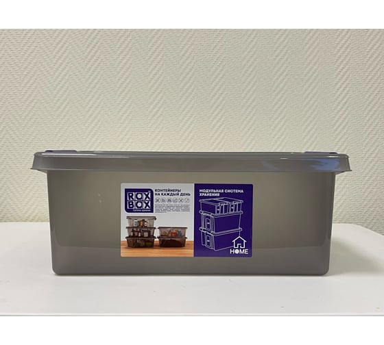 Ящик п/п Rox Box 400х235х155 10л. с крышкой на клипсах, цв. прозрачно-серый 28550