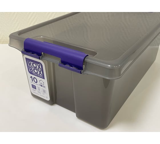 Ящик п/п Rox Box 400х235х155 10л. с крышкой на клипсах, цв. прозрачно-серый 28550