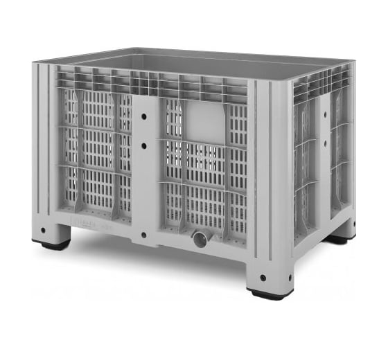 Перфорированный контейнер Пластик система IBox 1200x800x800 мм, 4 ножки, серый 11.602.91.С10