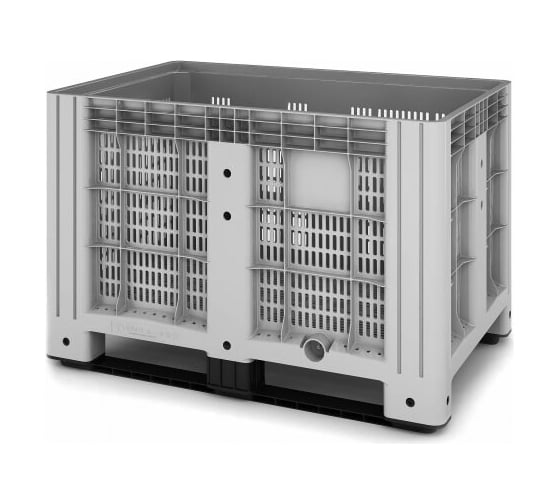 Перфорированный контейнер Пластик система IBox 1200x800x800 мм, на полозьях, серый 11.602.91.С9
