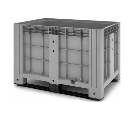 Сплошной контейнер Пластик система IBox 1200x800x800 мм, на полозьях, серый 11.602F.С9 1