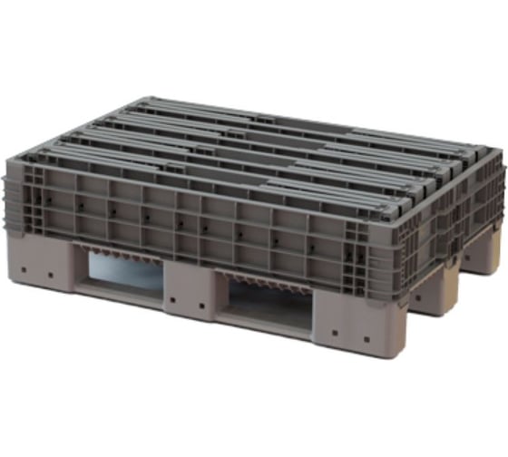 Складной паллетный борт Дигрус 1200x800x200 мм, серый Б-120.80.20-ПСС/Д
