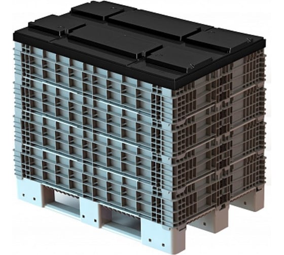 Складной паллетный борт Дигрус 1200x800x200 мм, серый Б-120.80.20-ПСС/Д