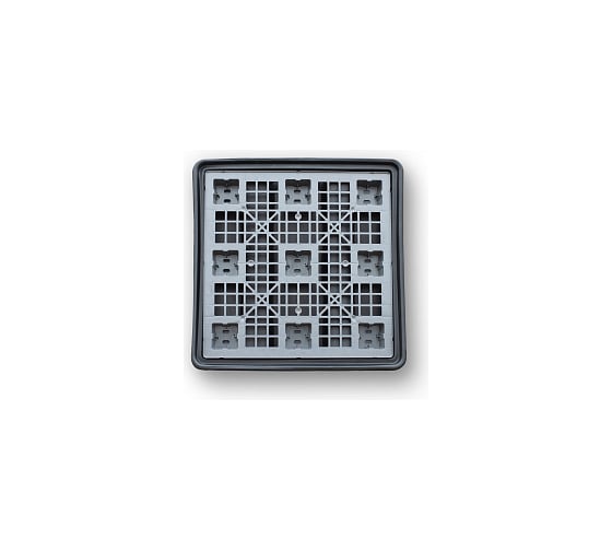 Поддон Дигрус 1276x1276x160 мм, сточный, пластиковый, серый П-127.127.16-СС/Д