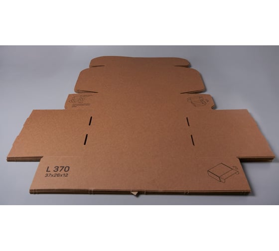 Самосборная картонная коробка PACK INNOVATION 37x26x12 см, объем 11.5 л, 40 шт. IP0GKSS372612-40