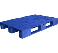 Перфорированный паллет на 3-х полозьях, синий, 1200х800х150 мм ТАРА 08696