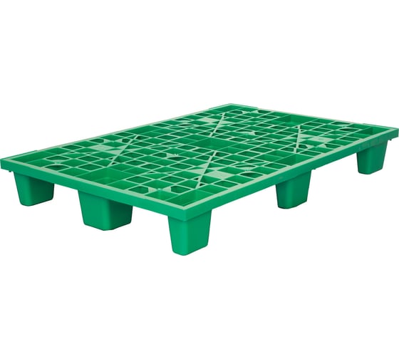 Перфорированный вкладываемый паллет на 9 ножках, зеленый, 1200х800х160 мм ТАРА 12744 1