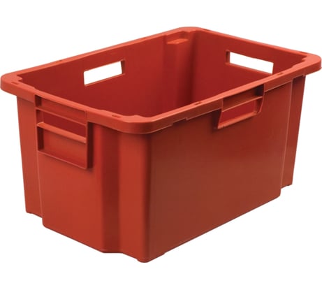 Мясной ящик п/э 600х400х300 сплошной, красный Тара.ру 19566