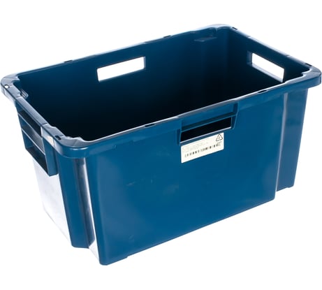 Мясной ящик п/э 600х400х300 сплошной синий Тара.ру 19570