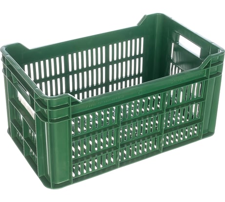 Ящик п/э с перфорацией 500х300х264 зеленый Тара.ру 01543