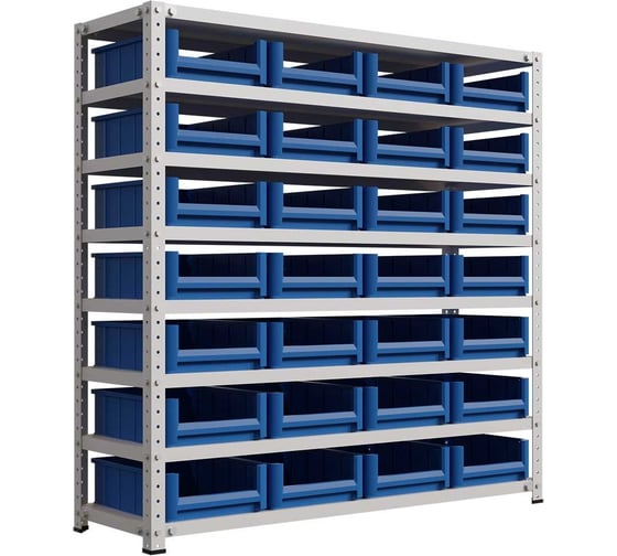 Стеллаж IRONMEBEL new optimus-box 1000x1000x300 мм, с пластиковыми ящиками M-С10SK3209new 1