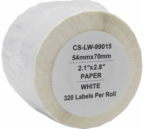 Этикетки CACTUS CS-LW-99015 70x54 мм, черный на белом, 320 шт./рул. для Dymo Label Writer 450/4XL 1934415