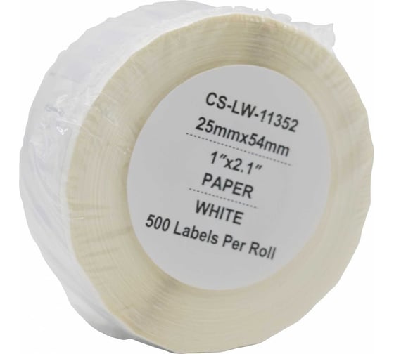 Этикетки CACTUS CS-LW-11352 54x25 мм, черный на белом, 500 шт./рул. для Dymo Label Writer 450/4XL 1934343