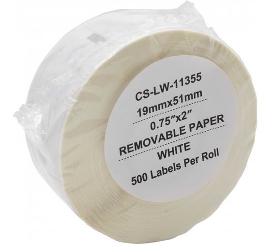 Этикетки Cactus CS-LW-11355 51x19 мм, черный на белом, 500 шт./рул. для Dymo Label Writer 450/4XL 1934418