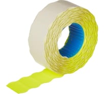 Этикет-лента ООО Комус эконом 22x12 мм, желтый, волна, 1000 шт. в рулоне, 10 рулонов в упаковке 419600