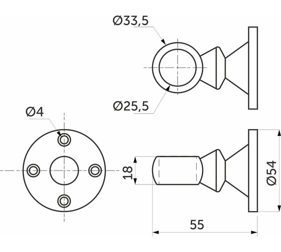 Дистанционное крепление AKS 992 трубы d25 мм 83294